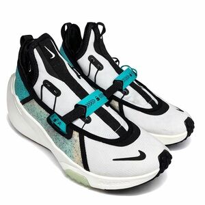 Nike Kids White Black Teal Slip-On Sneakers